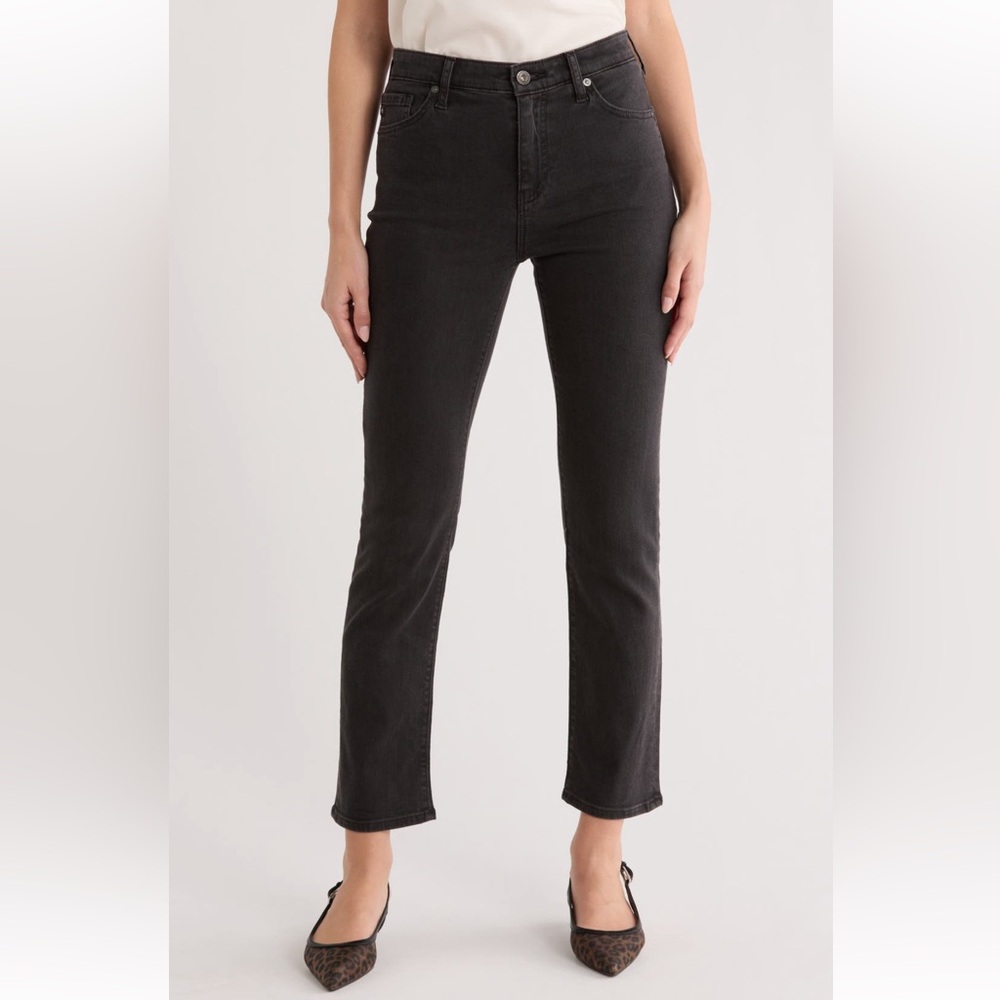 AG Adriano Goldschmied Black Straight Leg Jeans